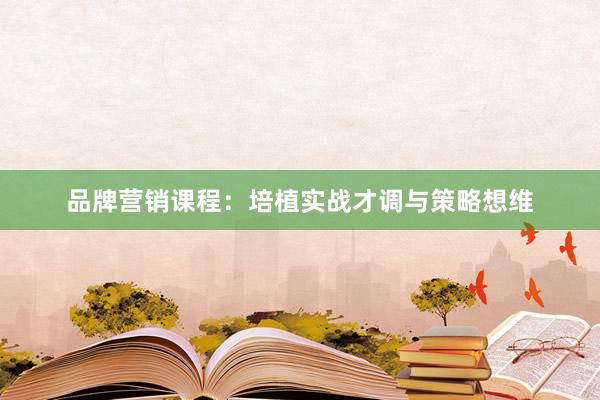 品牌营销课程：培植实战才调与策略想维